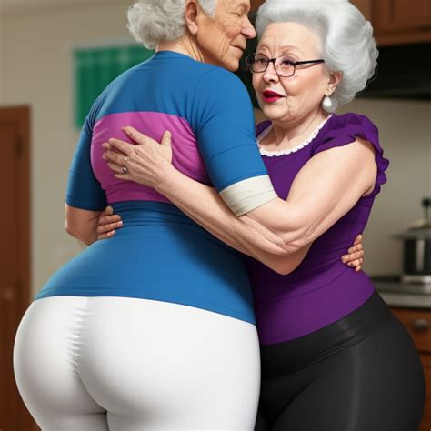 Free Picture Granny In Leggins Herself Big Booty Saggy Her