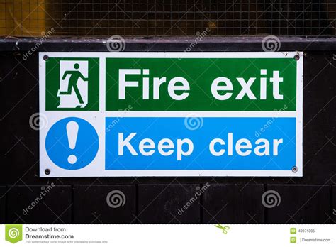 Fire Exit Sign Stock Image Image Of Sign Escape Door