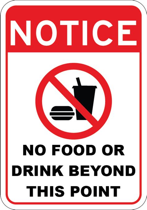 No Food Or Drink Beyond This Point Sign Wise