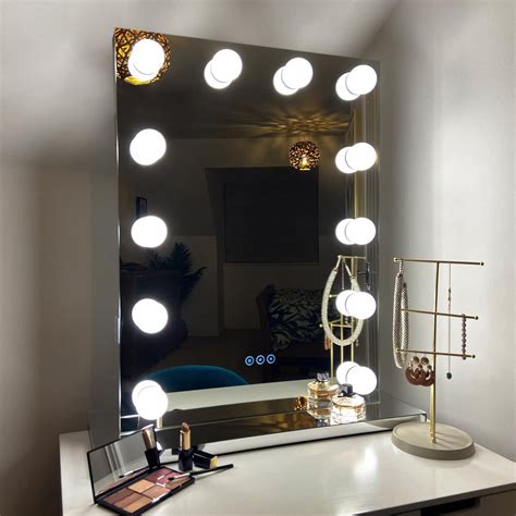 Kendall Hollywood Mirror With Led Lights 80x60cm Glamour Mirrors