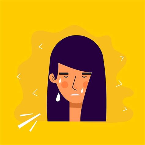 Premium Vector Aasian Women Avatar Characters With Sad Expression