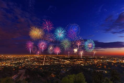 Download Night City Los Angeles Usa Photography Fireworks 4k Ultra Hd