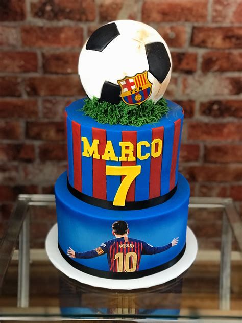 Leo Messi Barcelona Soccer Cake Soccer Cake Soccer Birthday Cakes