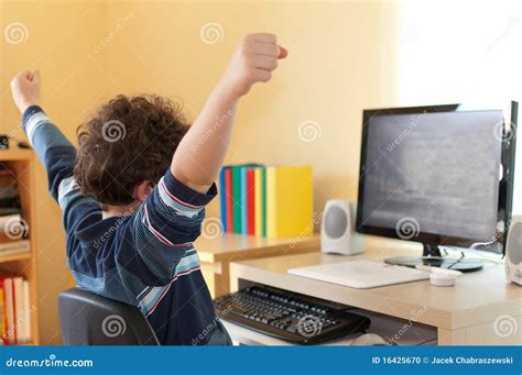 Kid Using Computer Stock Photo Image Of Caucasian Enjoyment 16425670