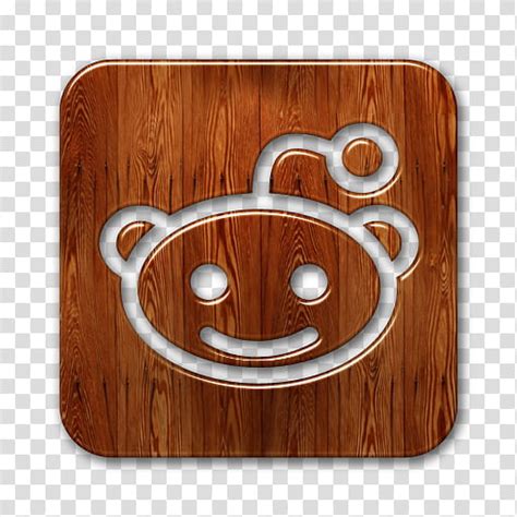 Wood Social Networking Icons Reddit Logo Square Webtreatsetc