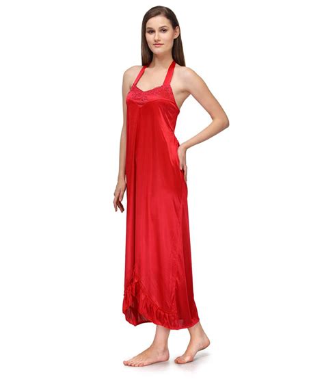 Buy Oleva Red Satin Nighty Online At Best Prices In India Snapdeal