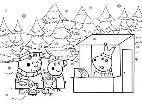 Peppa Pig De Navidad Imagen Para Colorear Imprimir Y Recortar Dibujos