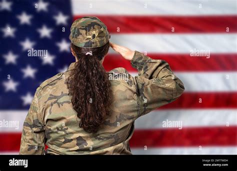 Saluting The American Flag Hi Res Stock Photography And Images Alamy