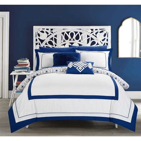 Chic Home Alon Blue 9 Piece Complete Bed In A Bag Reversible Comforter