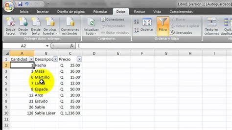 Tutorial Crear Filtro En Excel Youtube