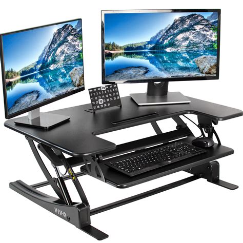 Vivo Black Height Adjustable Stand Up Desk Converter 36 Sit To Stand