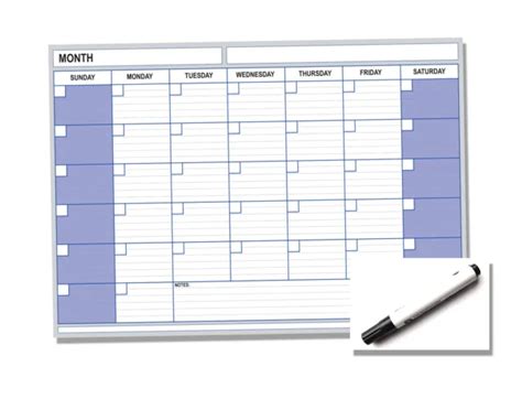 A3 Monthly Wall Chart Planner Calendar Laminated Wipe Clean Any Year