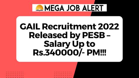 Gail Recruitment 2022 Released By Pesb Salary Up To Rs340000 Pm