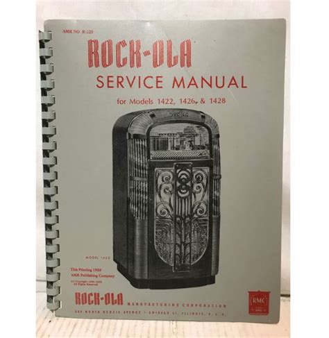 Rock Ola 1422 1426 And 1428 Jukebox Service Manual