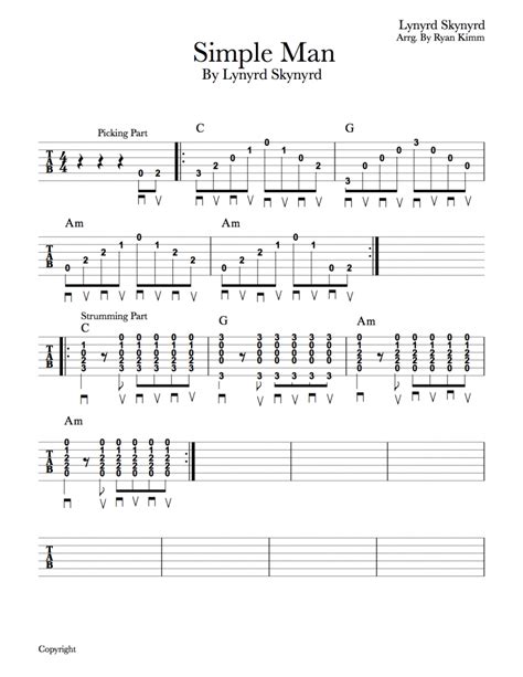 Here you find lots of famous and great guitar covers with free accurate tab , sheet music, chords , tutorial and pdf. Easy Guitar Songs: "Simple Man" by Lynyrd Skynyrd | Musika Blog