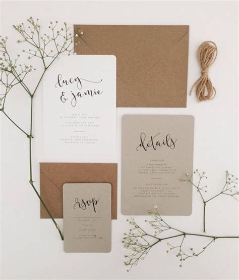 Iris Wedding Day Invitation Suite Minimal Wedding Etsy Handmade