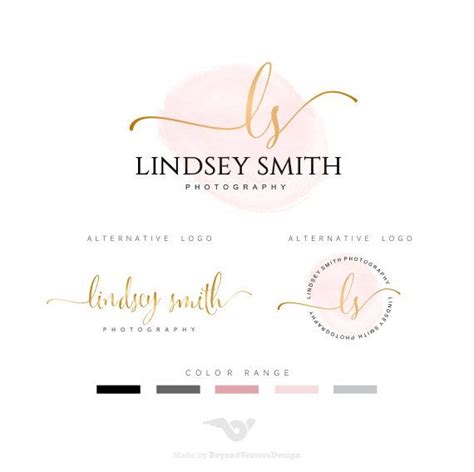 Premade Branding Kit Photography Logo Set Watermark Handwritten