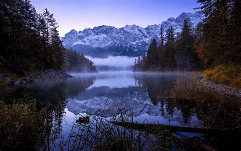 Wallpaper Trees Landscape Forest Fall Mountains Lake Nature Reflection Sunrise Snowy