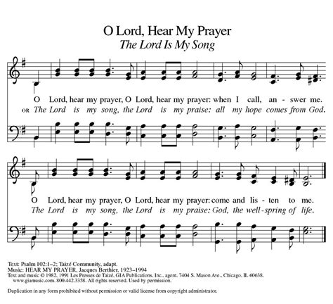 O Lord Hear My Prayer Harmony 1 Treehouse Ministries