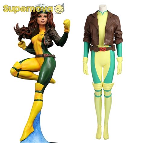 X Men Rogue Costume Cospaly Marvel Comics Superhero Anna Marie Cosplay