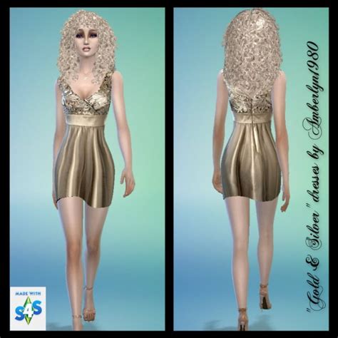 Amberlyn Designs Sims Gold And Silver Dresses • Sims 4 Downloads