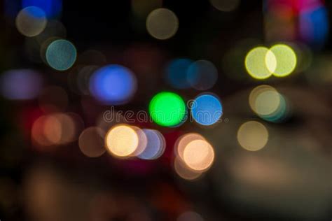 Blur Abstract Bokeh Of Street City Night Light Background Stock Image