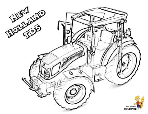 Kolorowanka Traktor New Holland Do Druku Zielona