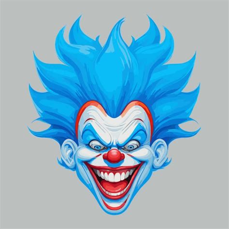 Premium Vector Scary Clown Head Vector On A White Background