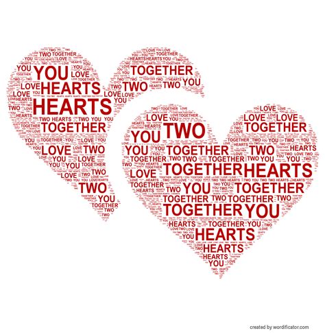 Word Art Two Hearts Together Love You Word Art Chicken And Shrimp