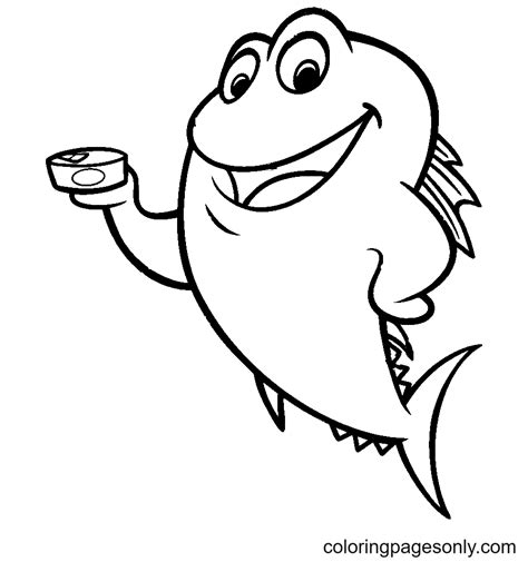 Tuna Fish Holding A Can Coloring Pages Tuna Coloring Pages Coloring