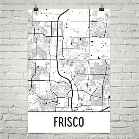 Aeticon Canvas Frisco Map Frisco Art Frisco Print Frisco Tx Poster