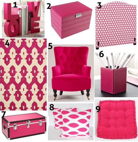 Pink home decor items for pink themed rooms or to accessorize. color focus: hot pink decor | Pink home decor, Hot pink ...