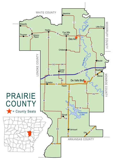 Prairie County Map Encyclopedia Of Arkansas