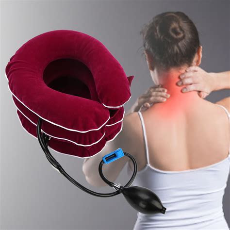 Otviap Inflatable Cervical Neck Stretcher Traction Device Neck Cervical Brace Collar Pillow For