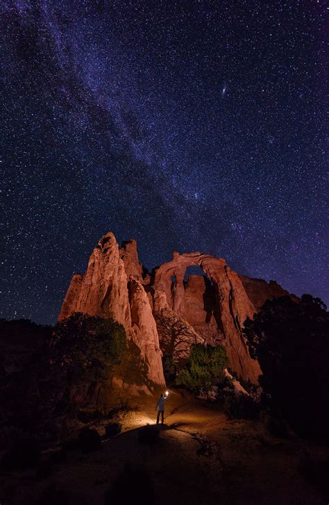 Lighted Grosvenor Arch Utah Travel National Monuments Escalante