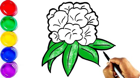 How To Draw A National Flower Laligurans Draw A Rhododendron