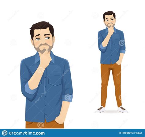 Casual Man Thinking Stock Vector Illustration Of Clothes 155298776