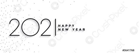 Minimal 2021 Happy New Year Elegant Banner Design Stock Vector