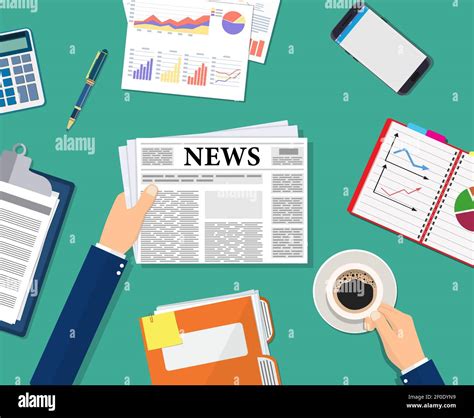 Businessman Holding A Newspaper Stock Vector Image And Art Alamy