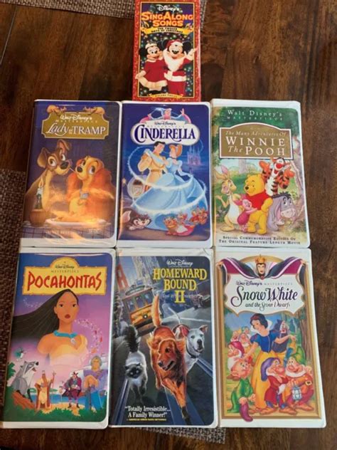 Walt Disney Vhs Lot Movies Cinderella Winnie Pooh Pocahontas Snow White Picclick