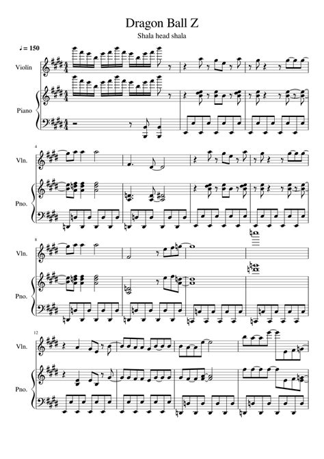 Dragon Ball Z Sheet Music For Piano Violin Solo