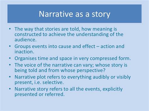 Narrative As A Story The