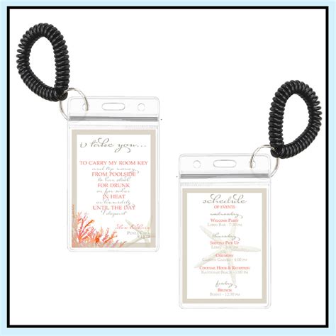 Personalized Destination Wedding Room Key Holder And Itinerary Livin