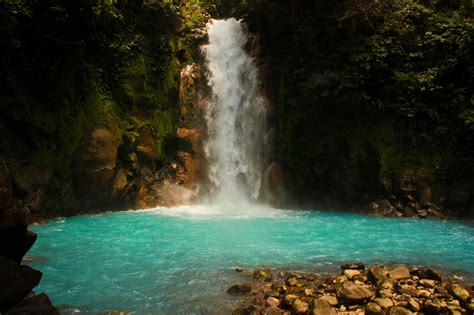 Waterfall At Celeste River Alajuela Costa Rica Rio Celeste