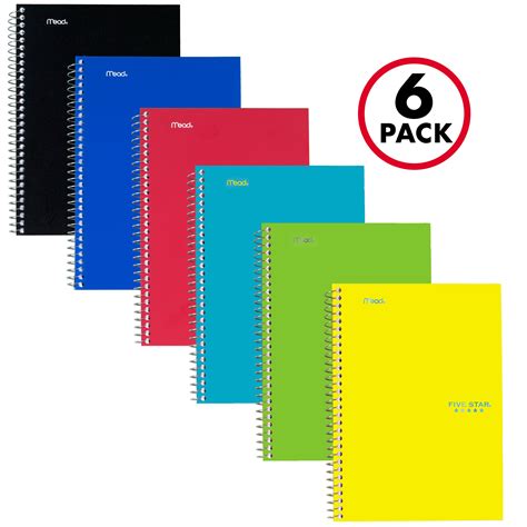 Five Star Spiral Notebooks 2 Subject College Ruled Paper 100 Sheets