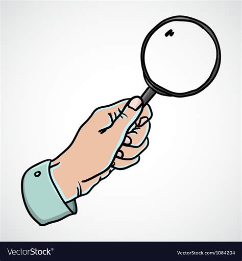 Hand Holding Magnifying Glass Royalty Free Vector Image