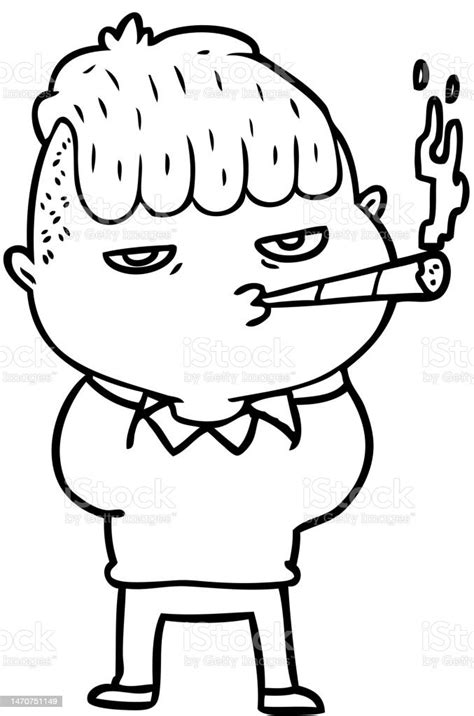 Cartoon Man Smoking Stock Illustration Download Image Now Addiction