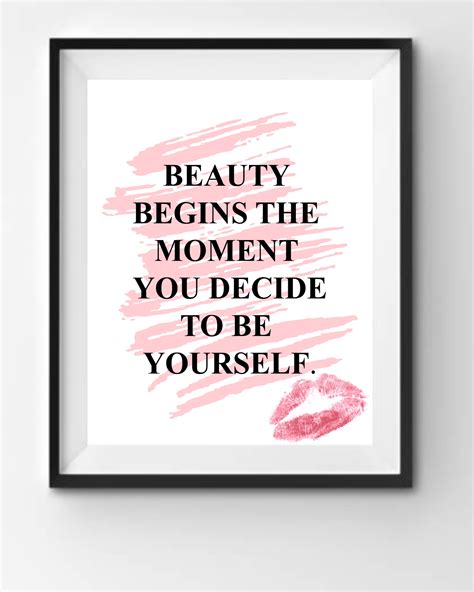 Beauty Begins The Moment You Decide To Be Yourself Print Etsy Uk