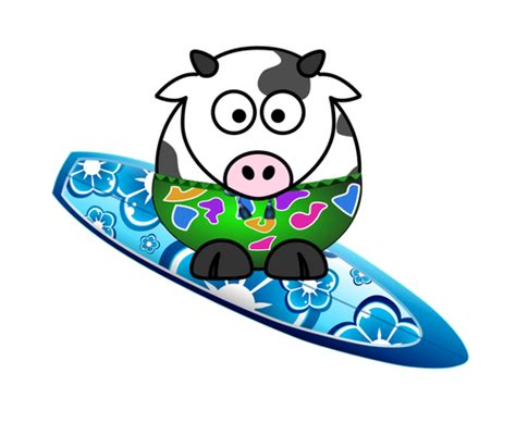 Surfing Cow Vector Image Public Domain Vectors