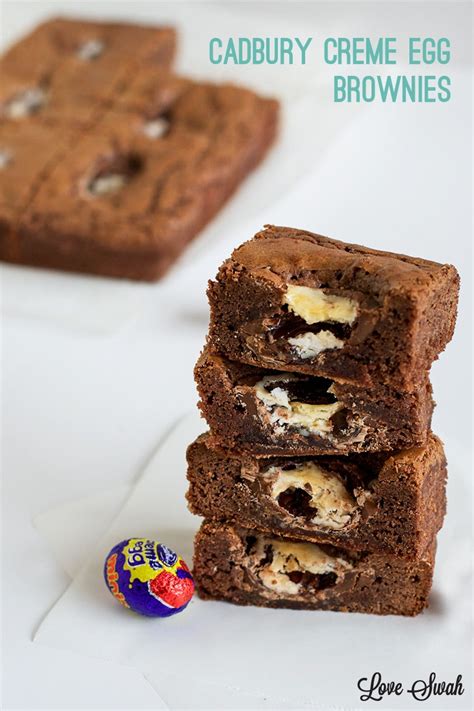For the yellow yolk of the creme egg ground turmeric is used to give a vibrant colour. Cadbury Creme Egg Brownies by Love Swah - Bake Play Smile
